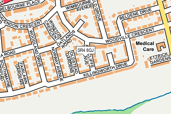 SR4 8QJ map - OS OpenMap – Local (Ordnance Survey)