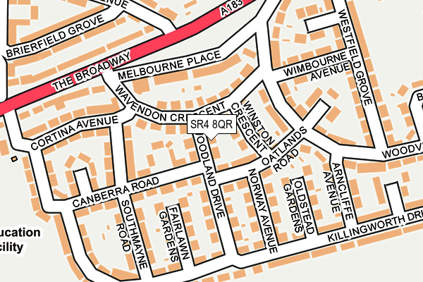 SR4 8QR map - OS OpenMap – Local (Ordnance Survey)