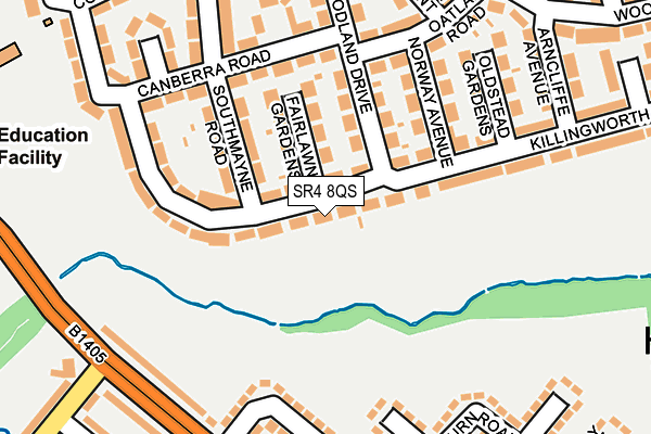 SR4 8QS map - OS OpenMap – Local (Ordnance Survey)