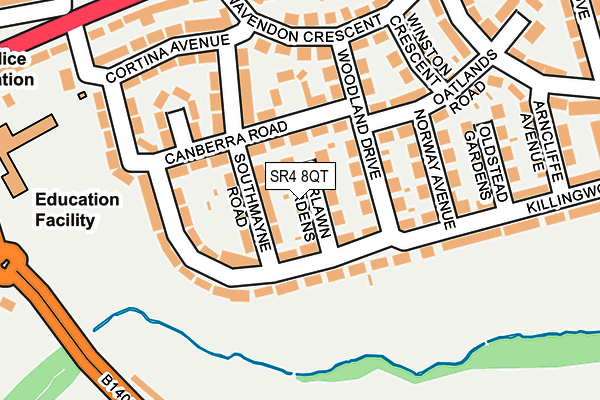SR4 8QT map - OS OpenMap – Local (Ordnance Survey)