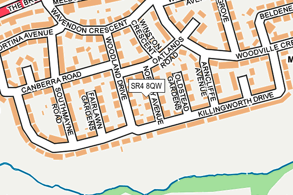 SR4 8QW map - OS OpenMap – Local (Ordnance Survey)