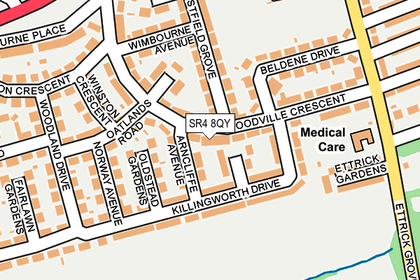 SR4 8QY map - OS OpenMap – Local (Ordnance Survey)