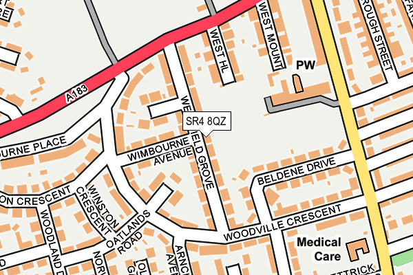SR4 8QZ map - OS OpenMap – Local (Ordnance Survey)