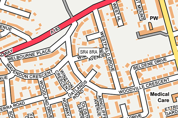 SR4 8RA map - OS OpenMap – Local (Ordnance Survey)