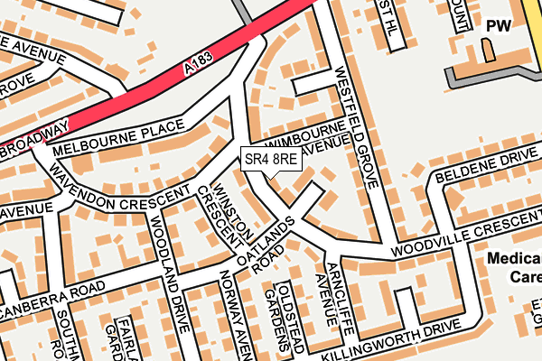 SR4 8RE map - OS OpenMap – Local (Ordnance Survey)