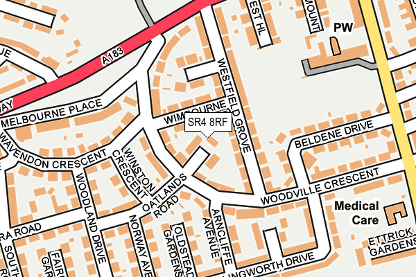 SR4 8RF map - OS OpenMap – Local (Ordnance Survey)