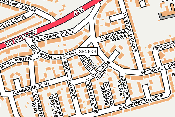 SR4 8RH map - OS OpenMap – Local (Ordnance Survey)