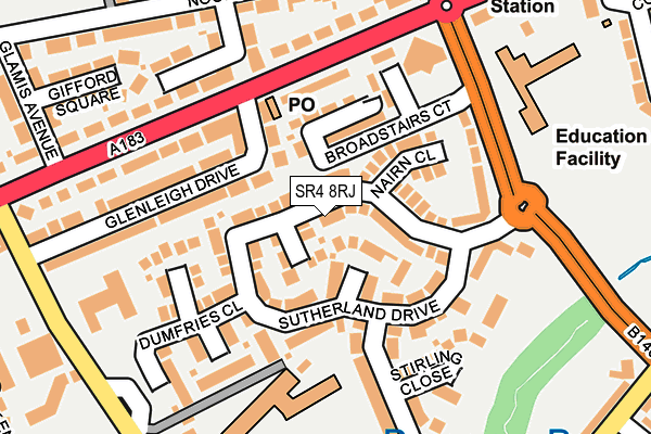 SR4 8RJ map - OS OpenMap – Local (Ordnance Survey)
