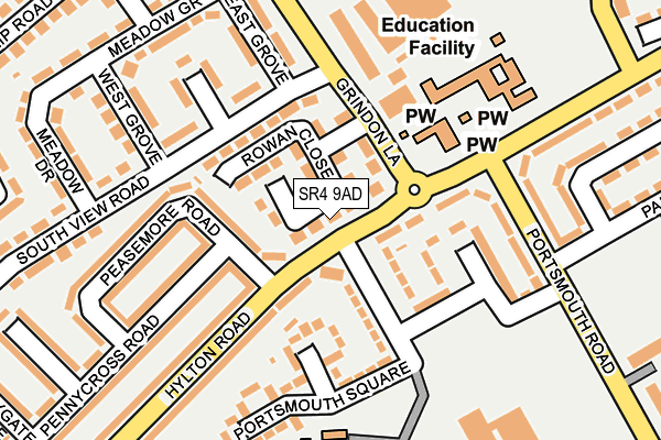 SR4 9AD map - OS OpenMap – Local (Ordnance Survey)