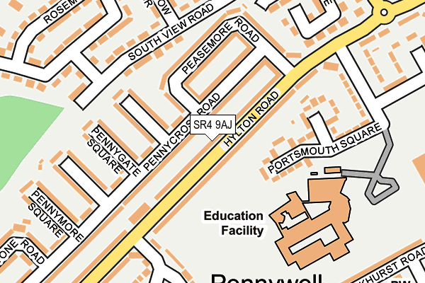 SR4 9AJ map - OS OpenMap – Local (Ordnance Survey)