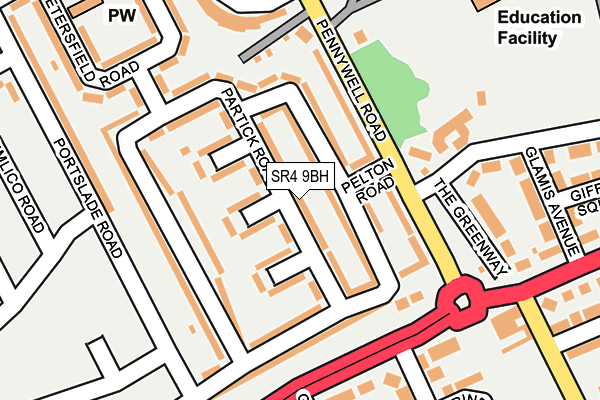SR4 9BH map - OS OpenMap – Local (Ordnance Survey)