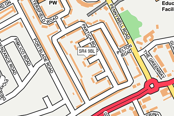 SR4 9BL map - OS OpenMap – Local (Ordnance Survey)