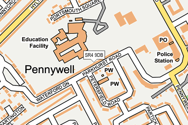 SR4 9DB map - OS OpenMap – Local (Ordnance Survey)