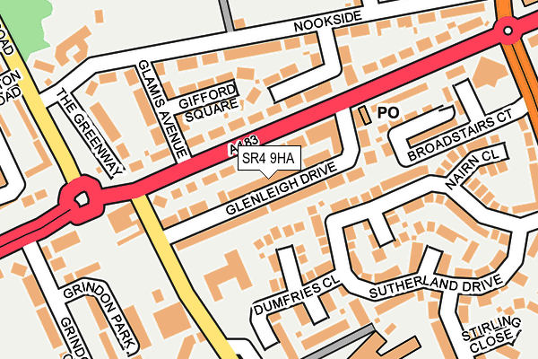 SR4 9HA map - OS OpenMap – Local (Ordnance Survey)
