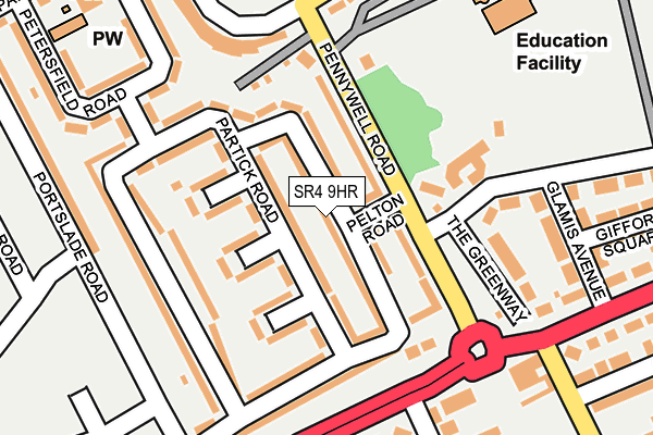 SR4 9HR map - OS OpenMap – Local (Ordnance Survey)