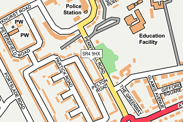 SR4 9HX map - OS OpenMap – Local (Ordnance Survey)