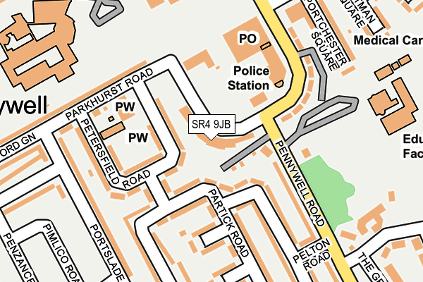 SR4 9JB map - OS OpenMap – Local (Ordnance Survey)