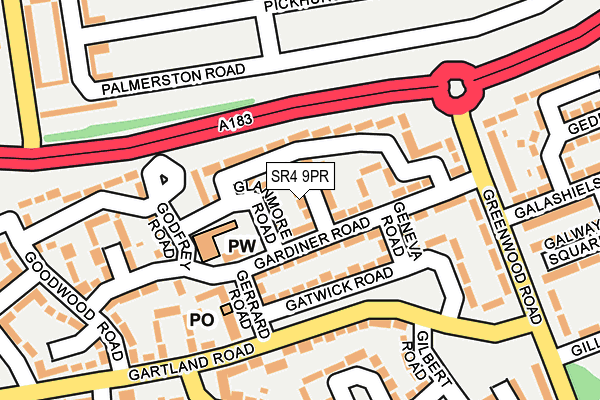 SR4 9PR map - OS OpenMap – Local (Ordnance Survey)