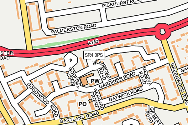 SR4 9PS map - OS OpenMap – Local (Ordnance Survey)