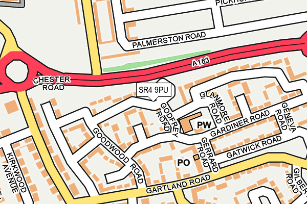 SR4 9PU map - OS OpenMap – Local (Ordnance Survey)