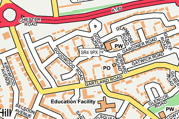 SR4 9PX map - OS OpenMap – Local (Ordnance Survey)