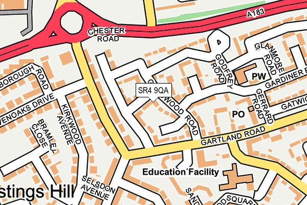 SR4 9QA map - OS OpenMap – Local (Ordnance Survey)