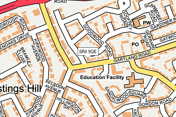 SR4 9QE map - OS OpenMap – Local (Ordnance Survey)