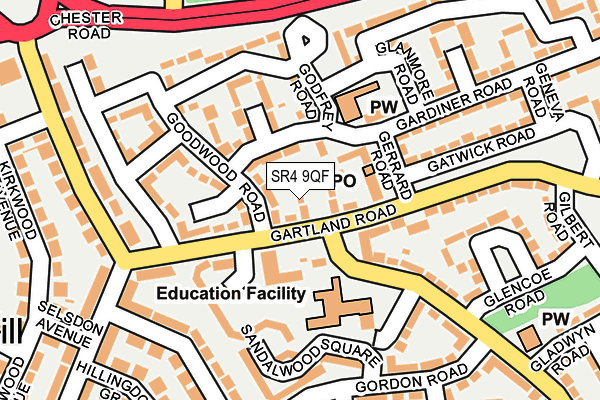 SR4 9QF map - OS OpenMap – Local (Ordnance Survey)