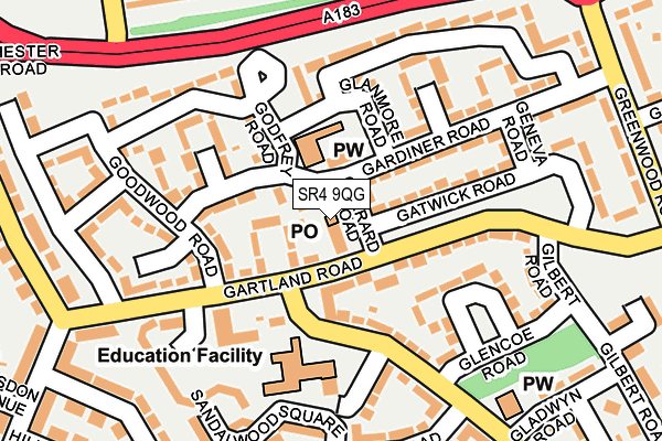 SR4 9QG map - OS OpenMap – Local (Ordnance Survey)