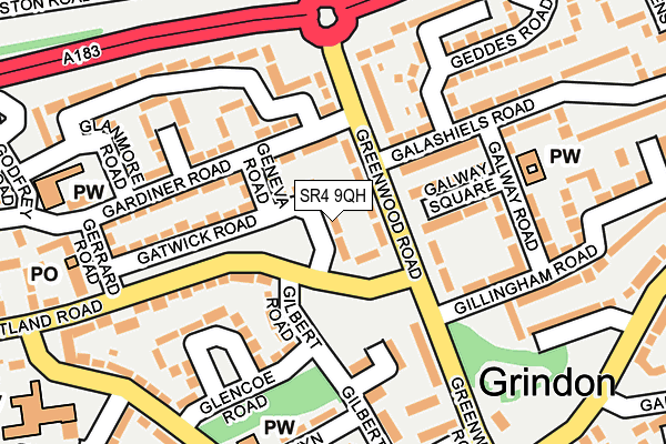 SR4 9QH map - OS OpenMap – Local (Ordnance Survey)