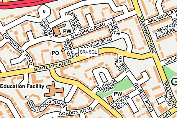 SR4 9QL map - OS OpenMap – Local (Ordnance Survey)