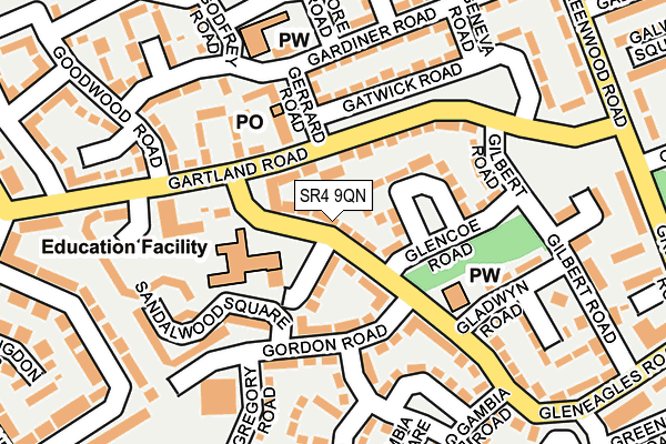 SR4 9QN map - OS OpenMap – Local (Ordnance Survey)