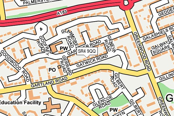 SR4 9QQ map - OS OpenMap – Local (Ordnance Survey)