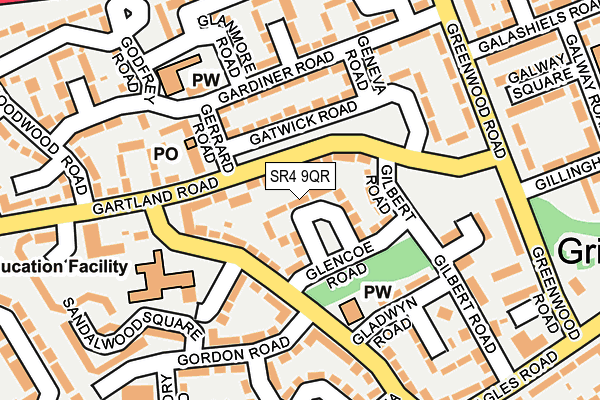 SR4 9QR map - OS OpenMap – Local (Ordnance Survey)