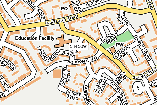 SR4 9QW map - OS OpenMap – Local (Ordnance Survey)