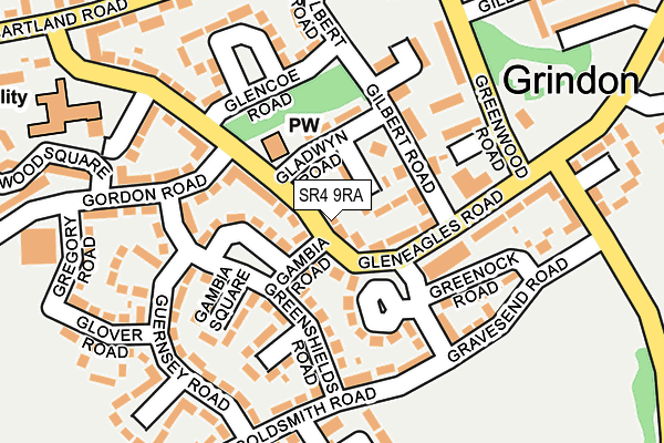 SR4 9RA map - OS OpenMap – Local (Ordnance Survey)