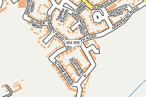 SR4 9RE map - OS OpenMap – Local (Ordnance Survey)