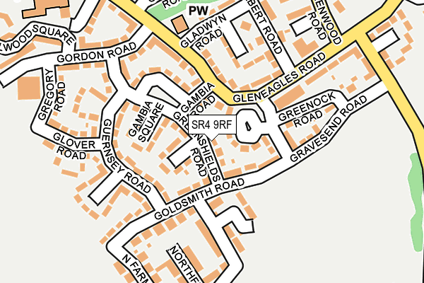 SR4 9RF map - OS OpenMap – Local (Ordnance Survey)