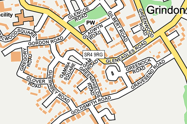 SR4 9RG map - OS OpenMap – Local (Ordnance Survey)