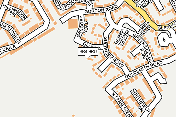 SR4 9RU map - OS OpenMap – Local (Ordnance Survey)