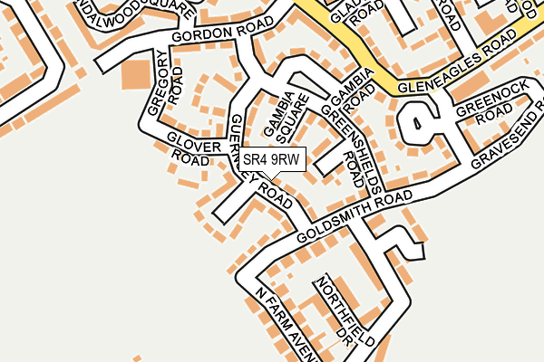 SR4 9RW map - OS OpenMap – Local (Ordnance Survey)