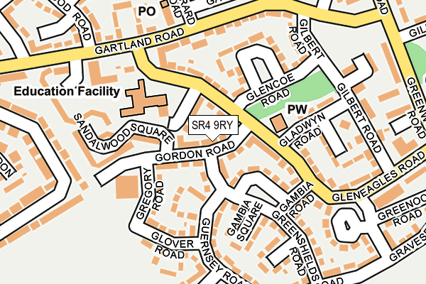 SR4 9RY map - OS OpenMap – Local (Ordnance Survey)
