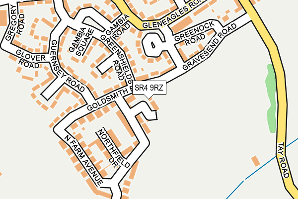 SR4 9RZ map - OS OpenMap – Local (Ordnance Survey)