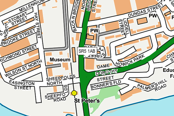 SR5 1AB map - OS OpenMap – Local (Ordnance Survey)