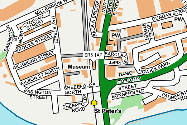 SR5 1AP map - OS OpenMap – Local (Ordnance Survey)