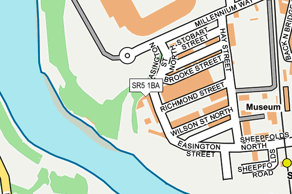 SR5 1BA map - OS OpenMap – Local (Ordnance Survey)