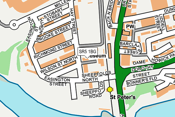 SR5 1BG map - OS OpenMap – Local (Ordnance Survey)