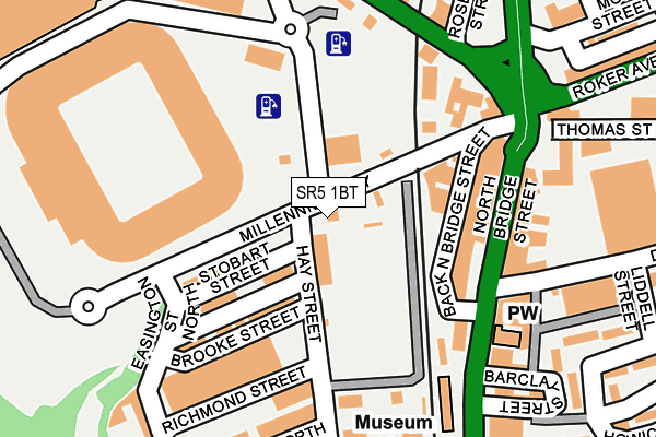 SR5 1BT map - OS OpenMap – Local (Ordnance Survey)