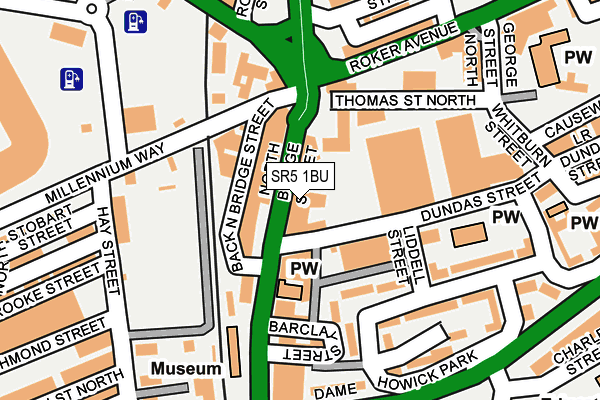 SR5 1BU map - OS OpenMap – Local (Ordnance Survey)