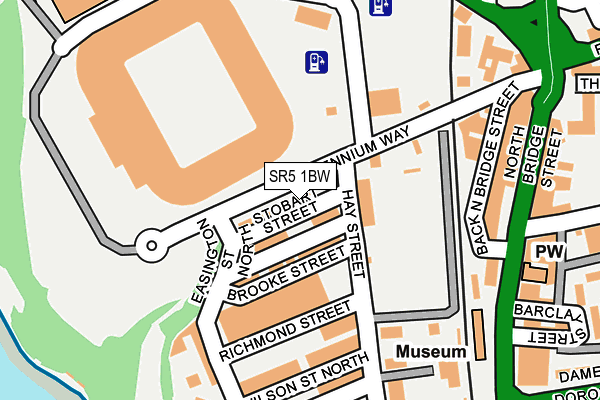 SR5 1BW map - OS OpenMap – Local (Ordnance Survey)